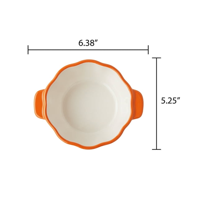 Ceramic Orange Pumpkin Mini Cocottes Set, Mini Ceramic Bowls -14.2-oz (3Pcs) Ceramic Orange Pumpkin Mini Cocottes Set, Mini Ceramic Bowls -14.2-oz (3Pcs)